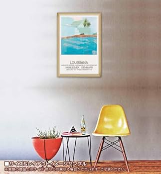 Amazon | ポスター デビット ホックニー Louisiana 額装品 ウッド